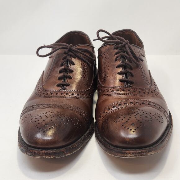 Allen Edmonds Men Strand Walnut Brown Oxford Dress Shoes Size 9.5 D Cap Toe - Picture 3 of 8